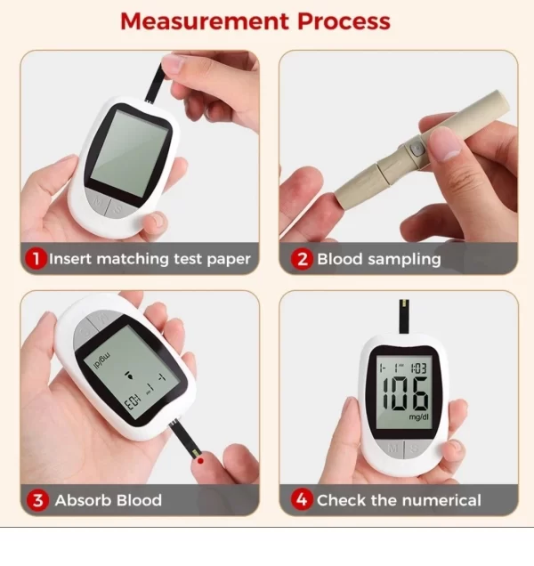 دستگاه اندازه‌گیری قند خون Blood Glucose Meter از زاویه جانبی