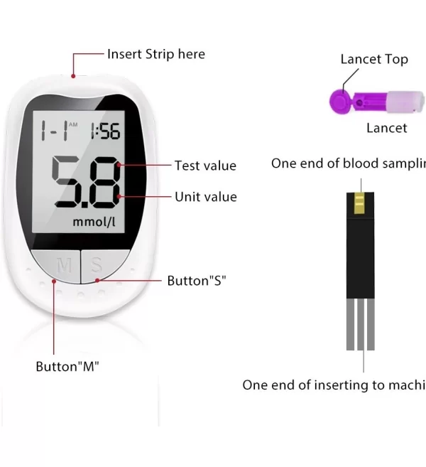 دستگاه اندازه‌گیری قند خون Blood Glucose Meter از نمای جلو