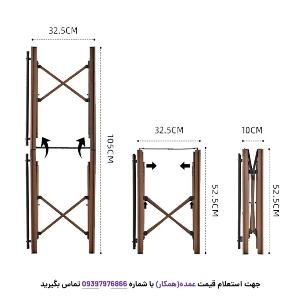 میز بار و مزه تاشو پرودو مدل PD-LFST005-BR از زاویه دیگر